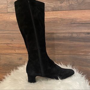 Suede knee high boots